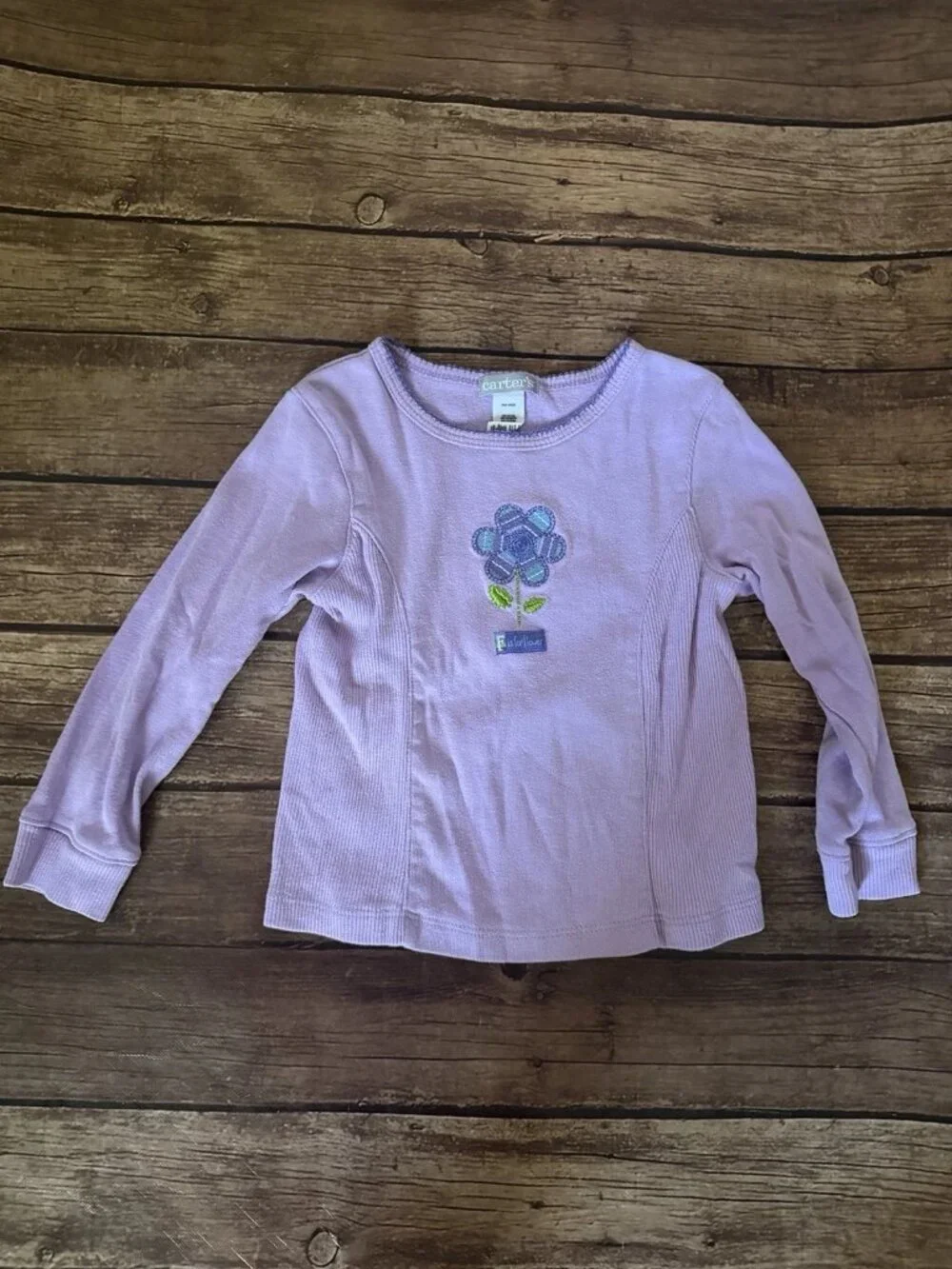 Girl’s Carter’s Purple F Is For Flower Long Sleeve Shirt 4T